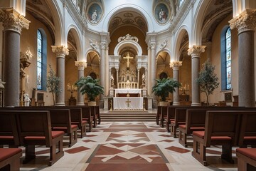 Fototapeta premium Blessing and Spiritual Representation in Chapel Design at Chiesa del Redentore, Milan