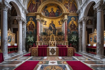 Obraz premium Majestic Byzantine Art and Ceremonial Altar in Basilica di San Marco, Venice