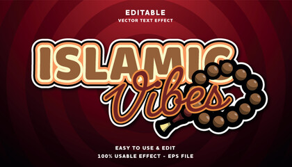 islamic vibes editable text effect with modern and simple style