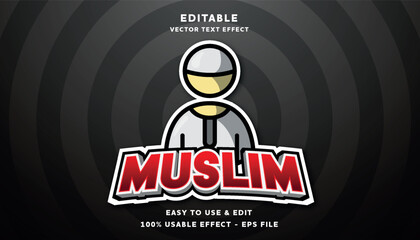 muslim editable text effect with modern and simple style