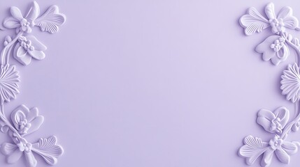Fototapeta premium Lavender floral frame, blank space, background