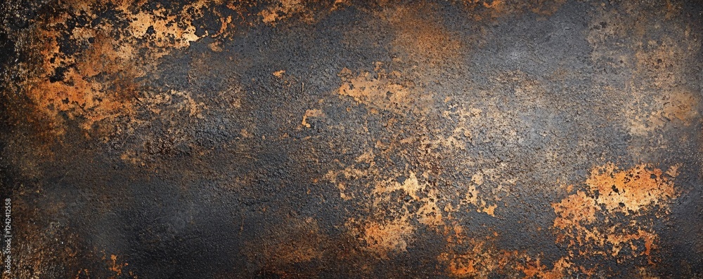 Aufkleber Rusty grunge metal texture creating a dark brown distressed effect as an abstract background