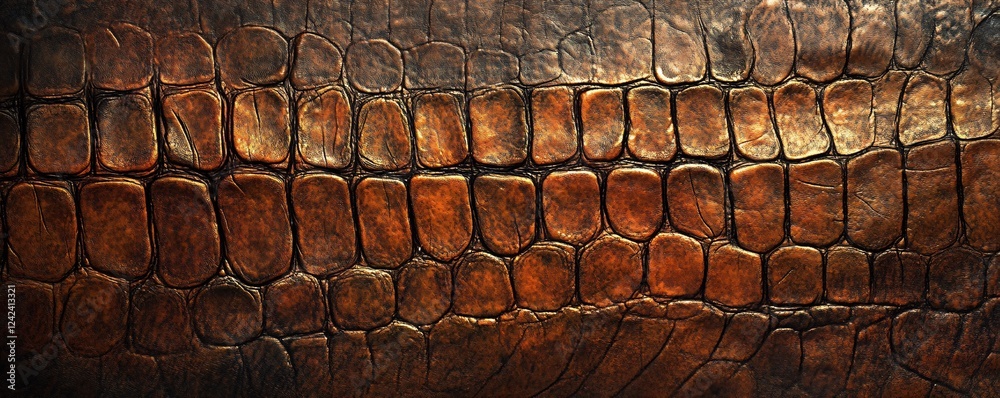 Aufkleber crocodile leather featuring a stunning brown color gradient for a captivating texture