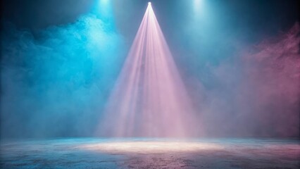 Dramatic Lighting with Colorful Smoke in a Dark Studio Environment for Creative Backgrounds