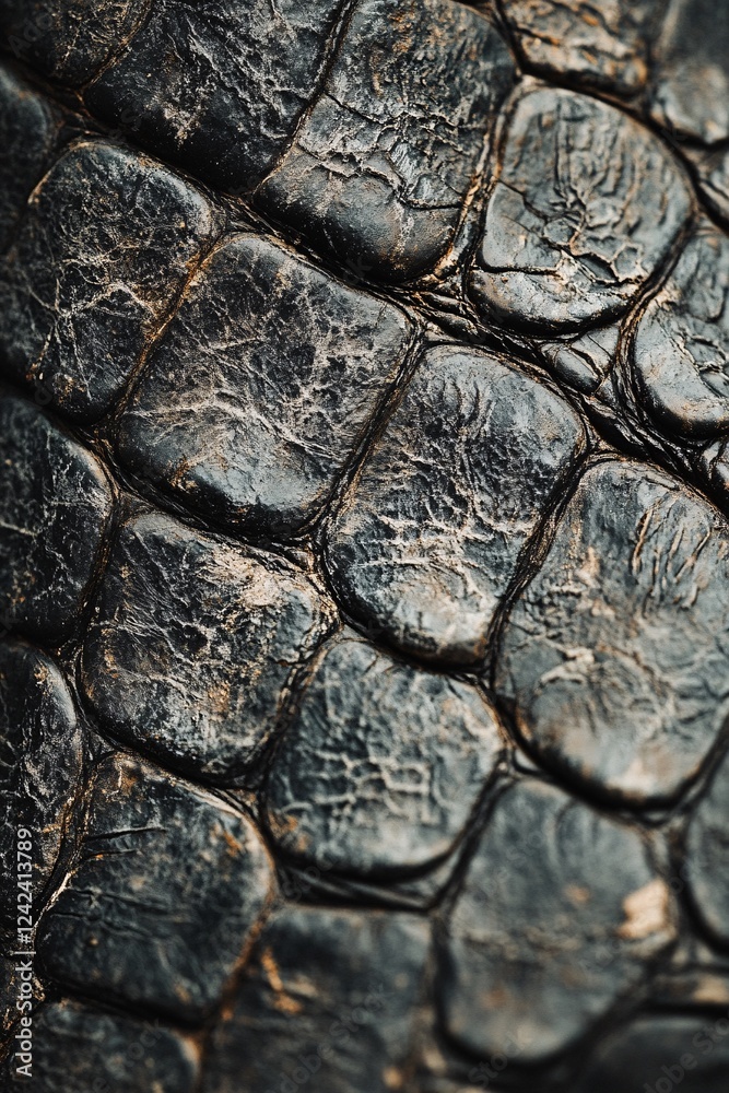 Aufkleber macro photography showing the texture of alligator skin with its scales