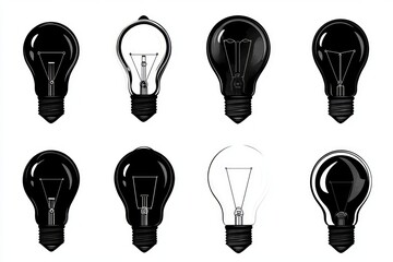 A Collection of Vintage Light Bulb Illustrations, Embracing the Timeless Charm of Illumination
