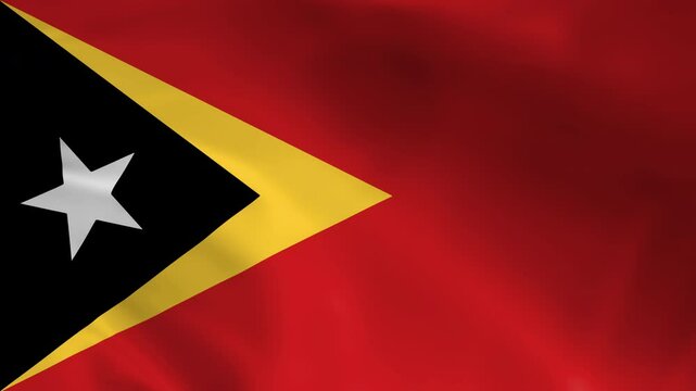 East Timor Flag Waving Seamless Loop Video