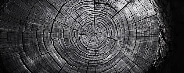 Obraz premium Detail of tree trunk showing growth rings creating a background texture