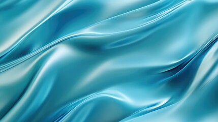 Obraz premium Soft and Shimmering Blue Satin Fabric Texture Overlapping in Beautiful Waves with Elegant Reflections and Smooth Surface Ideal for Background or Textile Design