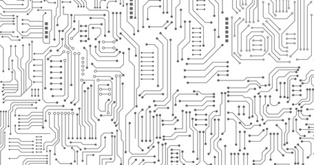 Circuit board abstract technology on white background stock illustration. 