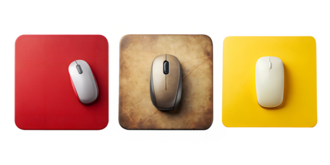 A Digital Mouse On Mouse Pad On Transparent Background.