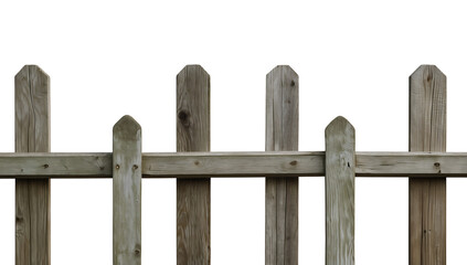 Obraz premium Rustic Wooden Fence on Transparent Background 