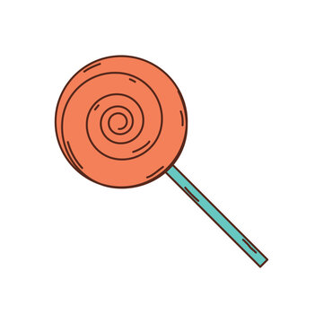 orange lollipop on teal stick clip art preview