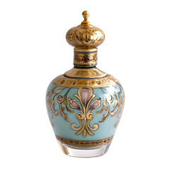 A bottle of perfume with a glass top

