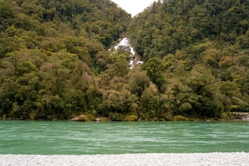 Haast River and Roaring Billy Falls – Scenic Waterfall View in New Zealand