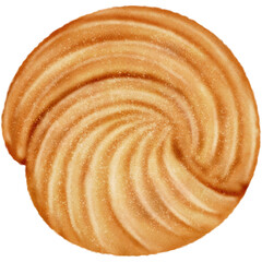 Butter cookie watercolor illustration