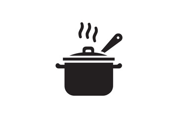 Cocking pot vector silhouette isolated in white background