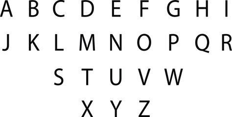 Set of complete Scrabble capital letters English alphabet icons in trendy black flat styles. Education signs pictogram vectors illustration isolated on transparent background.