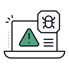 Malware Injection Icon, Cyber Attack and Virus Deployment Symbol