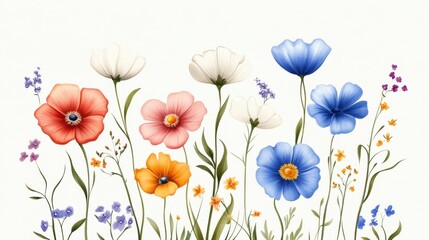 Obraz premium Beautiful Floral Composition with Colorful Blossoms and Greenery