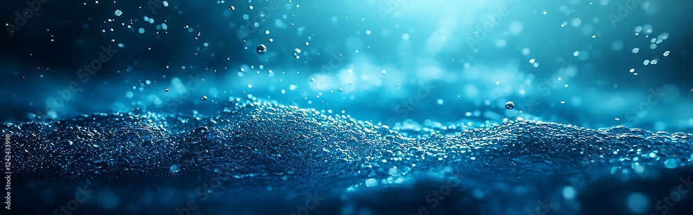 Wall mural dive into the depths of a blue grainy gradient background with noise texture that subtly transitions