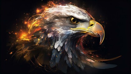 Eagle on a black background