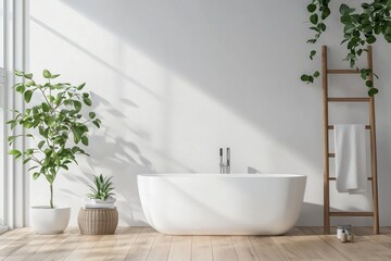 Chic mockup of an inviting bathroom space.