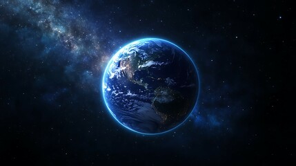 Obraz premium Planet Earth in outer space with visible country borders. rendering