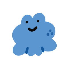 Blue frog with children style