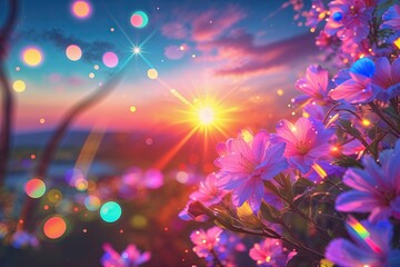 Stunning Gradient Overlay Effect on Sunset Background with Vibrant Colors and Bright Twilight