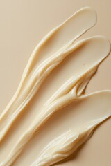 Elegant line of mayonnaise spread smoothly, viewed from the top with a clipping path.