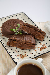 Chocolate alfajores stuffed biscuits argentinian peruvian sweet dessert food