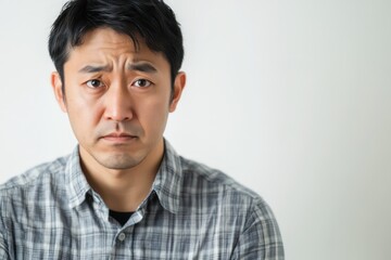 Fototapeta premium asian 30 year old man with (white background) 