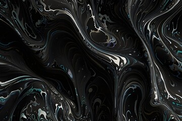 Black marbled surface Generative AI
