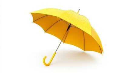 37.Umbrella rain icon vector. Yellow umbrella protection from rain isolated on white background