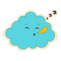 Retro Cartoon Sticker Isolated on White Background. Vector Character.