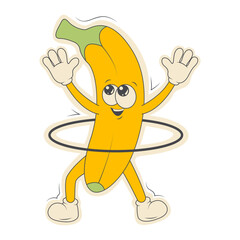 Retro Cartoon Sticker Isolated on White Background. Vector Character.