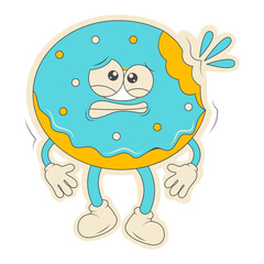 Retro Cartoon Sticker Isolated on White Background. Vector Character.