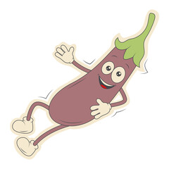 Retro Cartoon Sticker Isolated on White Background. Vector Character.