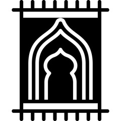 Prayer rug glyph icon