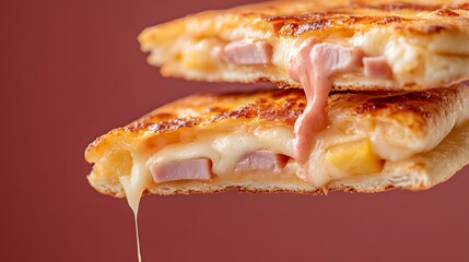 crispy hawaiian-style filling pocket pizza, Generative AI