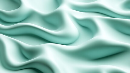 Fototapeta premium Mint silk fabric waves, texture background