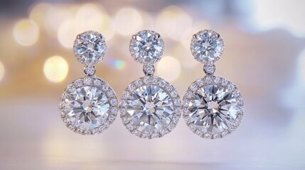 75.Close-up of shimmering diamonds mid-air, each stone capturing and refracting soft light, creating a luxurious and radiant atmosphere.