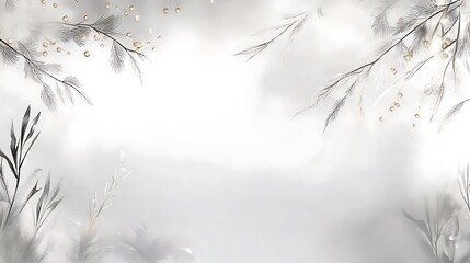 Misty plants, gold accents,  background, design