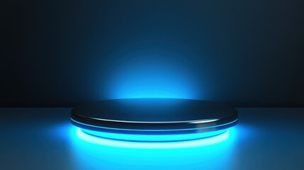 Modern Light Blue Podium Stand for Product Displays on Clean Background