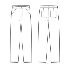 denim pants mockup template clothing vector design