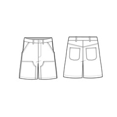 knee length pants mockup template clothing vector design