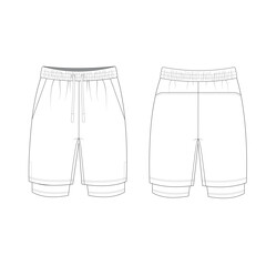 shorts pants mockup template clothing vector design