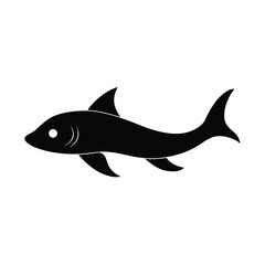 Black Ghost Knifefish Silhouette Vector and Black Ghost Knifefish Black Design Art