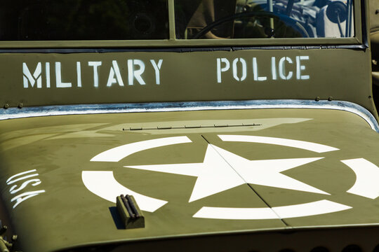 Military police written on a car.